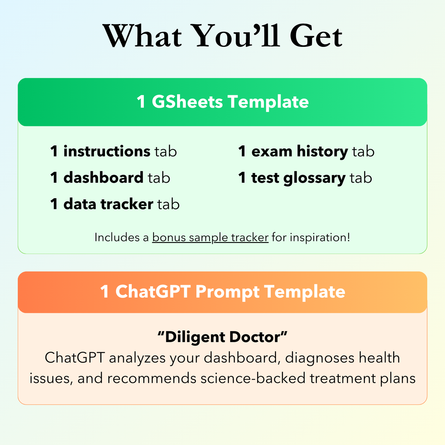What you'll get in the Annual Physical Exam Tracker Google Sheets template